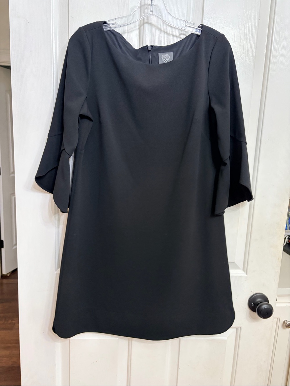 Vince Black Mini Dress with Flutter Sleeves